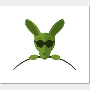 Green Kangaroo Posters and Art